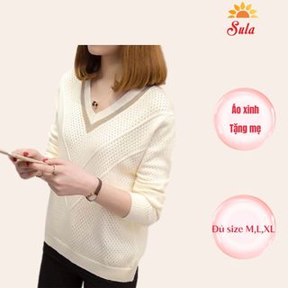 Áo len nữ SULA đẹp cổ V cách điệu