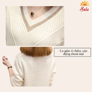 Áo len nữ SULA đẹp cổ V cách điệu