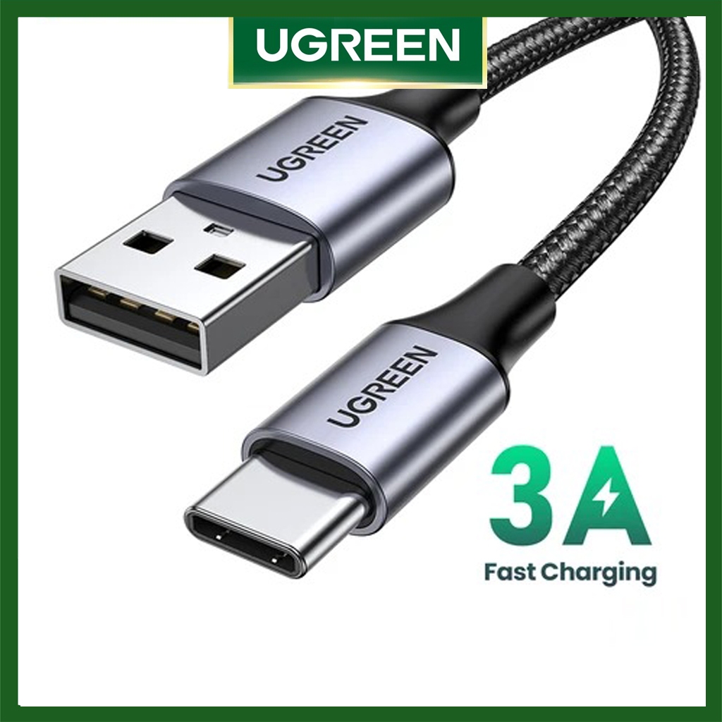Cáp Sạc USB A to USB-C Đầu nhôm,Dây Bọc Dù Ugreen 60408 60126 60127 60128 US288
