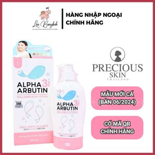 Sữa Dưỡng Thể Trắng Da Precious Skin Alpha Arbutin Collagen Lotion 3+ Plus Thái Lan Dưỡng Trắng Mã QR 500ml LEEBANGKOK
