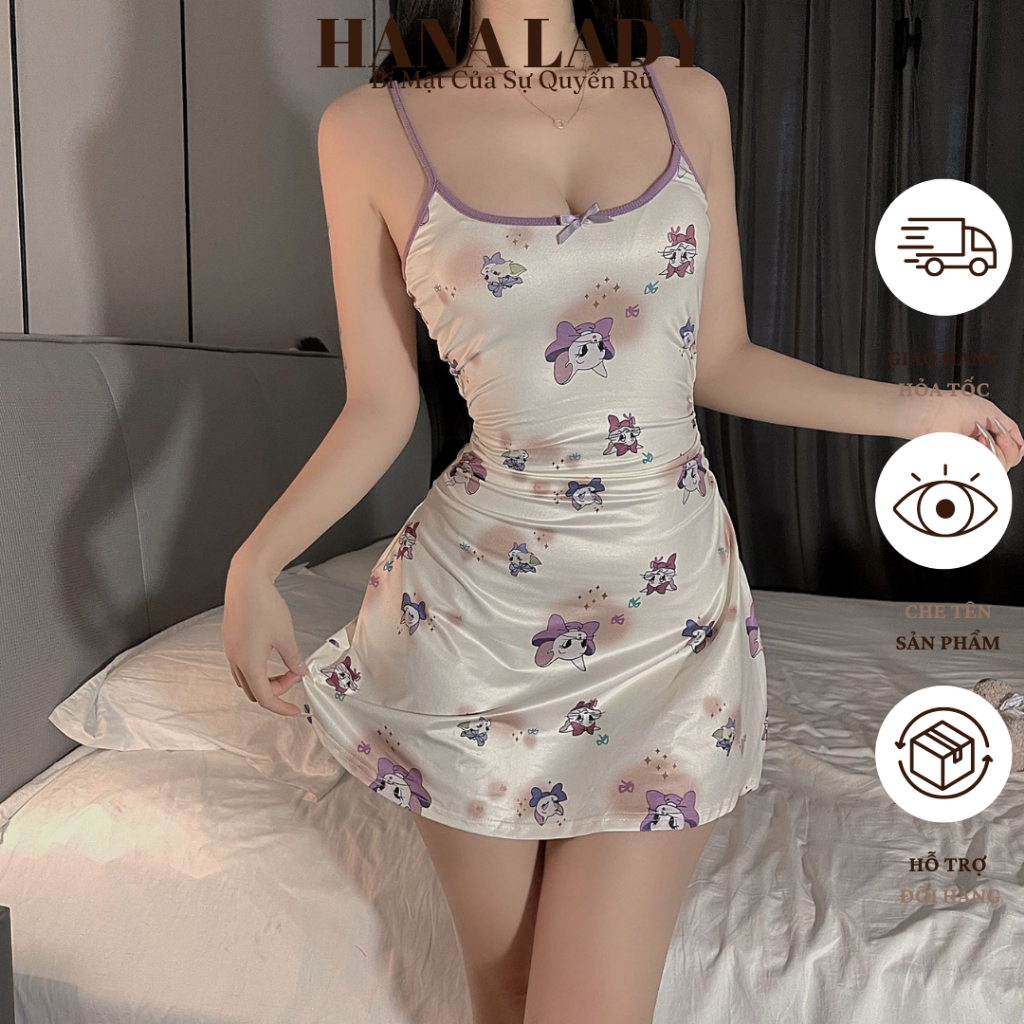 Váy Ngủ - Đầm Thun Mặc Nhà, Đi Chơi Họa Tiết Nàng Mèo Toodles Galore Dễ Thương VN596 | BigBuy360 - bigbuy360.vn