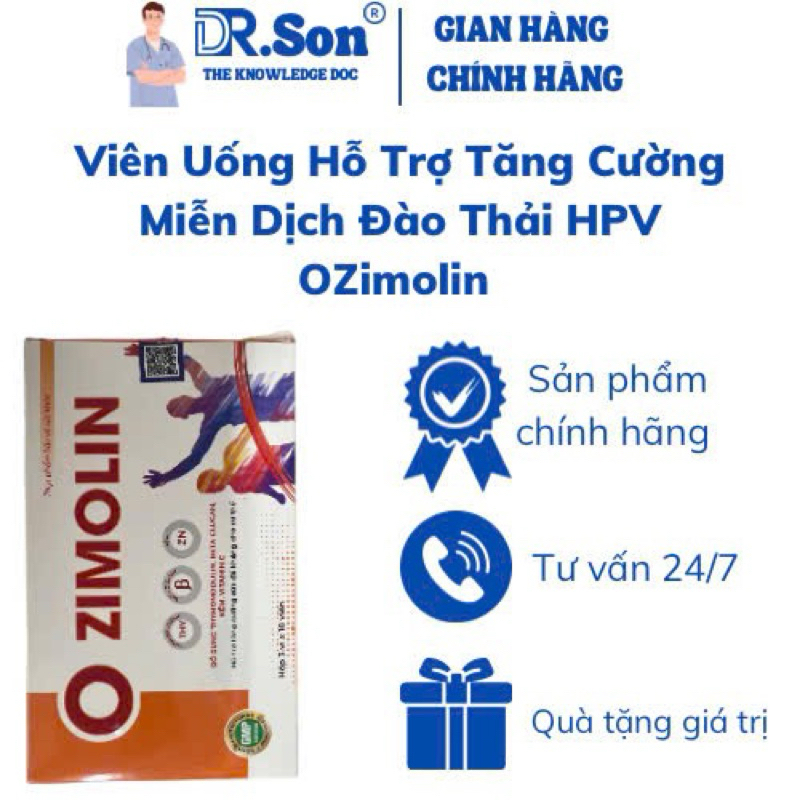 Viên Uống Hỗ Trợ Sức Khoẻ Tăng Đề Kháng Đào thải HPV Ozimolin Hộp 30v