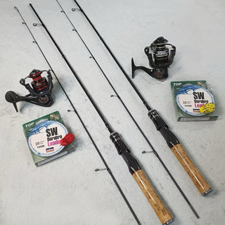 combo cần câu lure UL máy đứng Deukio AC/FS 2000 tặng kèm dù câu + nhái hơi có