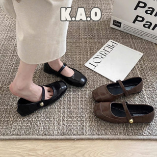 Giày Mary Jane Nữ Giày Đế Bằng Quai Ngang Khuy Xinh Tiểu Thư M1 - Tiệm nhà KAO