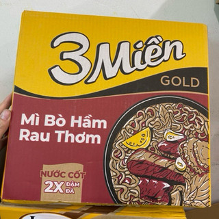 Thùng 30 gói  Mì Tôm 3 Miền 65g/75g(Bò Hầm Rau Thơm).