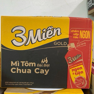 Thùng 30 gói  Mì Tôm 3 Miền 65g/75g(Bò Hầm Rau Thơm).