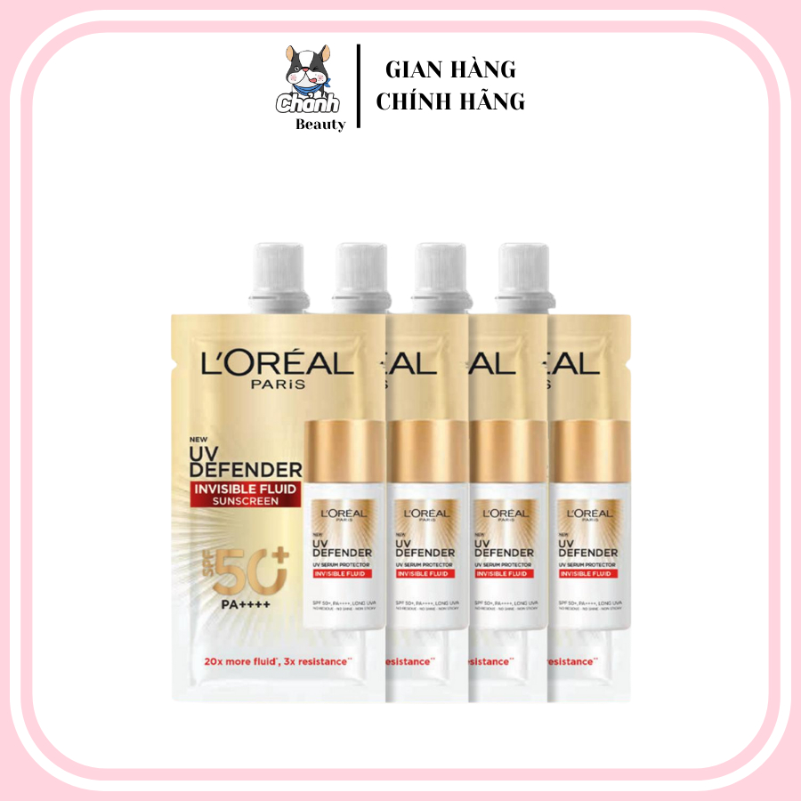 (Tuýp Dùng Thử 5.5ml) Kem chống nắng L'Oreal siêu mịn nhẹ bảo vệ da tối ưu L’Oreal Paris UV Defender Serum​ SPF 50+