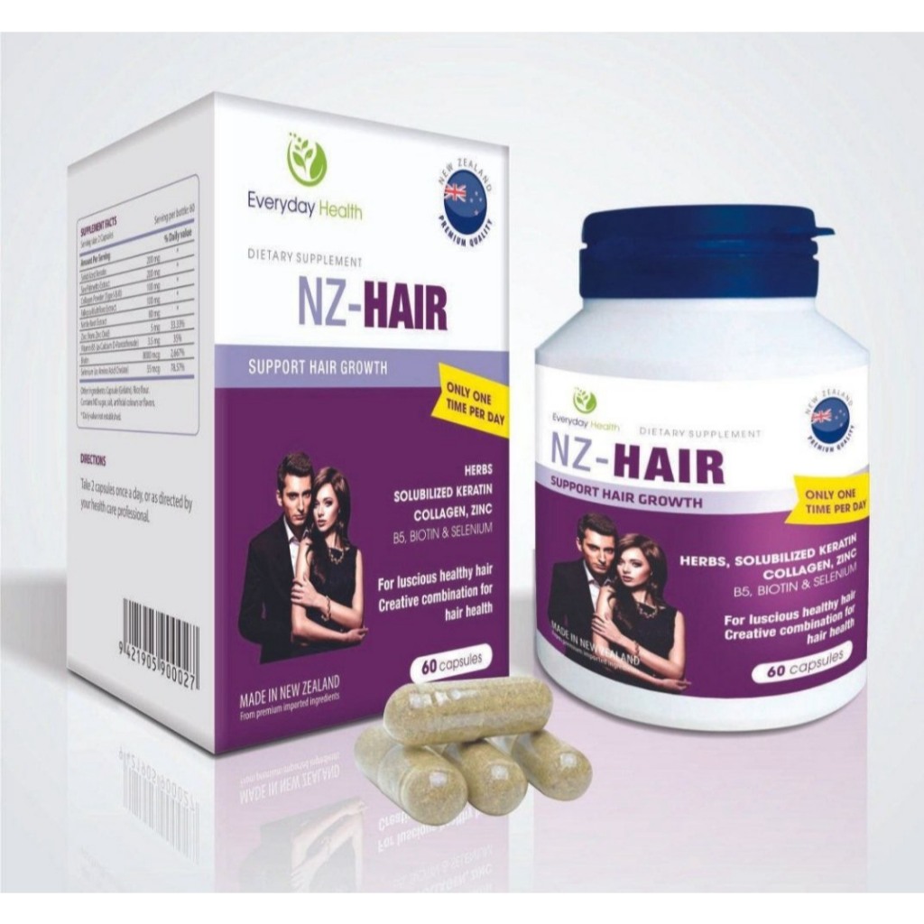 Viên Uống Everyday Health NZ - Hair Hỗ Trợ Ngăn Rụng Tóc , Chăm Sóc Tóc Yếu Dễ Gãy , Kích Thích Mọc 