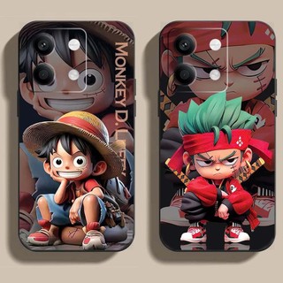 Ốp lưng Xiaomi Redmi Note 13 5G cạnh viền vuông, có bảo vệ camera in hình ONE PIECE, GOKU