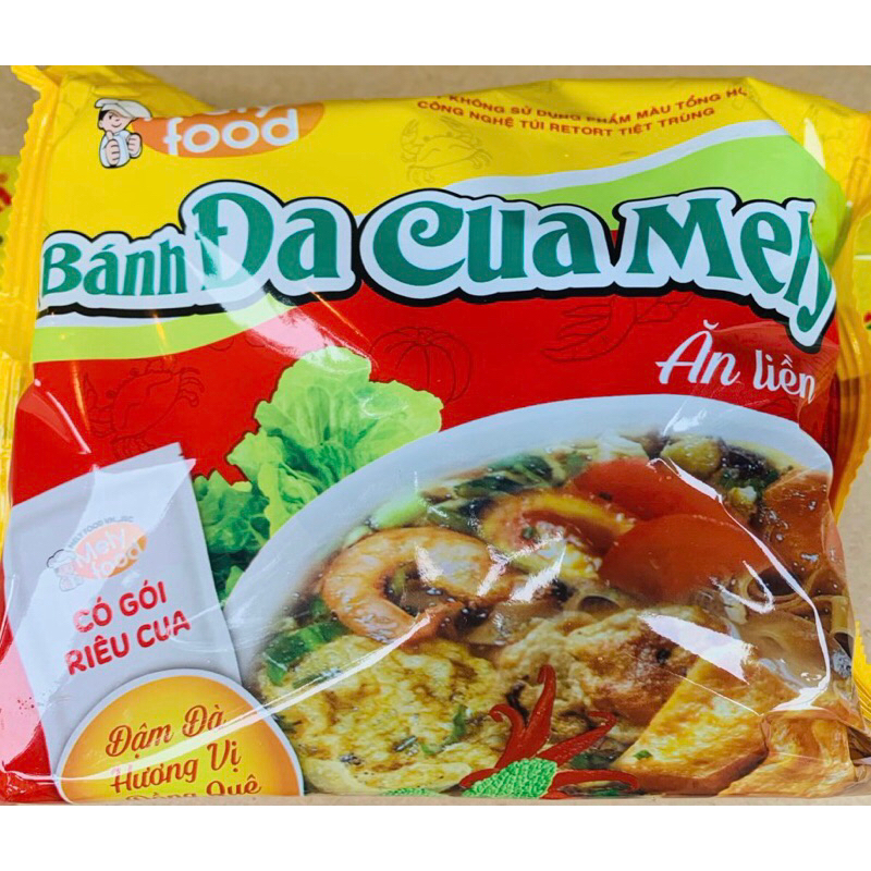 Combo 10 gói Bánh đa đỏ riêu cua ăn liền Mely (có gói riêu cua thật)