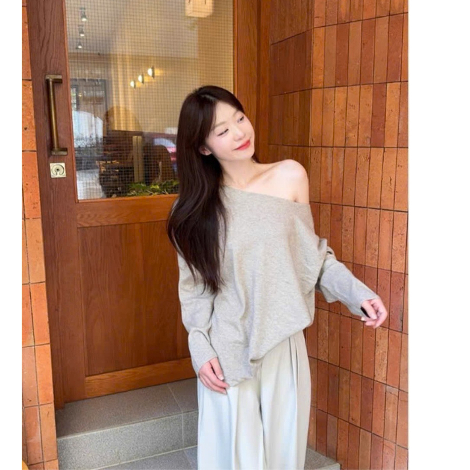 Áo Trễ Vai Dài Tay Sang Chảnh, Áo Lệch Vai Chất Tăm Lông Thỏ Phong Cách Trẻ Trung, Năng Động - A85 | BigBuy360 - bigbuy360.vn