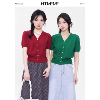 Áo len nữ cộc tay cadigan cổ v màu trơn basic, len mềm mịn free size 649