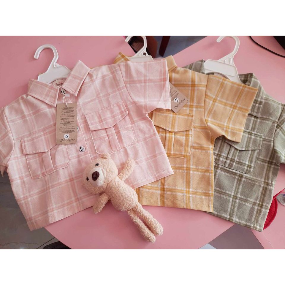 Áo Sơ Mi Croptop Bé Gái Cực Yêu , Áo Croptop Sơ Mi