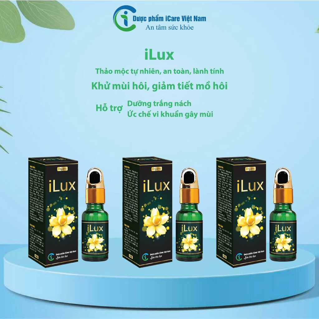  Combo 3 chai khử mùi hôi nách iLux thảo dược tự nhiên của Dược phẩm iCare Việt Nam 