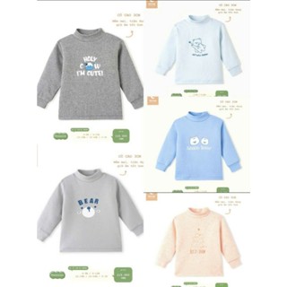 [CHÍNH HÃNG] Áo dài tay trẻ em cổ 3cm nỉ nhung họa tiết đáng yêu cho bé Moon