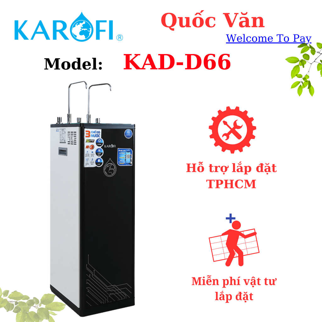 Máy lọc nước RO nóng nguội lạnh Karofi KAD-D66 11 lõi - [ HỖ TRỢ LẮP ĐẶT TPHCM ]