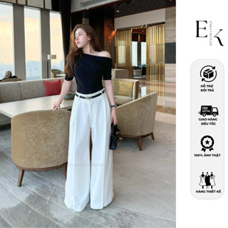Quần Tây LONA Pant Cạp Cao Ống Rộng Đơn Giản Thoải Mái - Lưng Cao - Ống rộng - ENKA VIETNAM