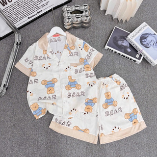 bộ pyjama chất vải lụa mango mát mềm nhẹ co giãn quần đùi áo cộc freesize từ 40kg đến 60kg