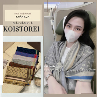 Khăn Lụa LV Tơ Mỏng , Khăn Choàng Thời Trang Chất Liệu Gấm Mềm Mỏng Khổ 1m8x 70cm