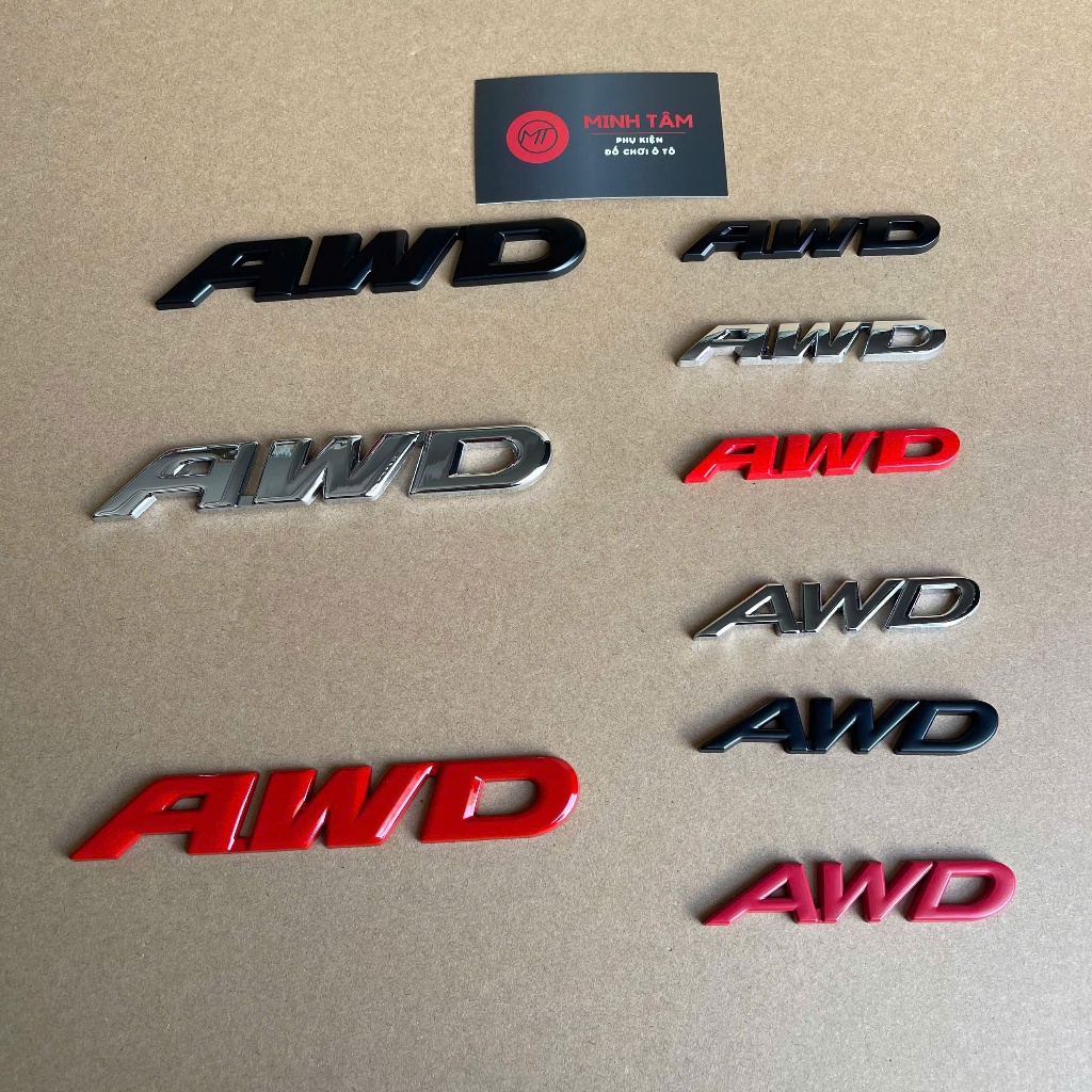 Tem chữ AWD trang trí xe