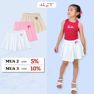 Chân váy xếp li Barbie HTKIDS chất BC GEN vải xuất dư, cotton 4 chiều có độ co giãn tốt cho bé gái từ 7-14 tuổi-CVBG009