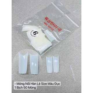 móng tip lẻ size màu đục 5,6,7,8,9 bịch 50 móng
