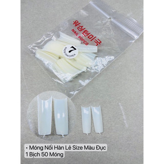 móng tip lẻ size màu đục 5,6,7,8,9 bịch 50 móng