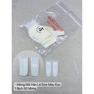 móng tip lẻ size màu đục 5,6,7,8,9 bịch 50 móng