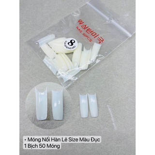 móng tip lẻ size màu đục 5,6,7,8,9 bịch 50 móng