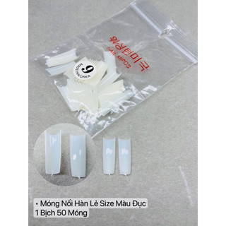 móng tip lẻ size màu đục 5,6,7,8,9 bịch 50 móng
