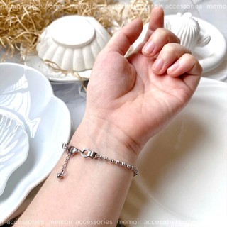 Optional / Vòng tay thép chống gỉ trơn tùy chọn charm