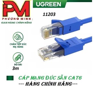 Dây cáp mạng đúc bấm sẵn cat6e utp 568b 4p8c 26awg 1gbps 11203- 3 mét ugreen
