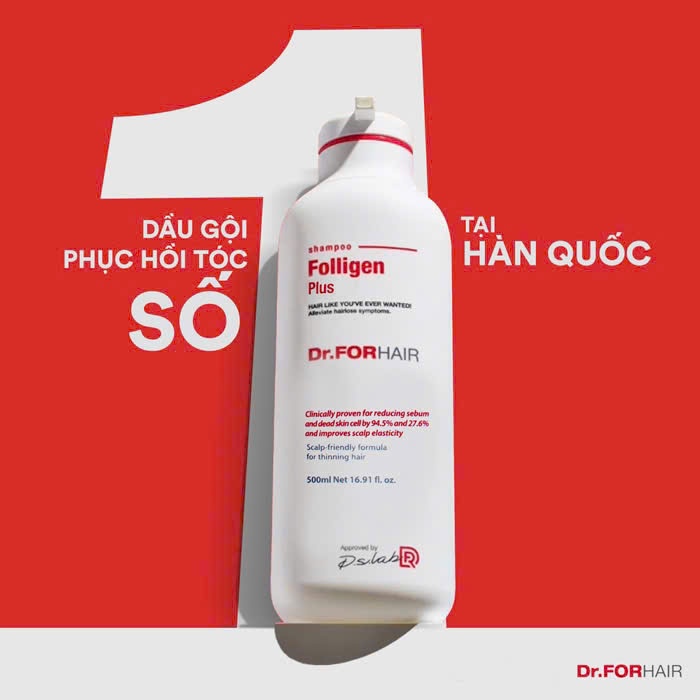 [ BEST SELLER ] Dầu gội ngăn rụng kích thích mọc tóc Dr For Hair Folligen Plus Shampoo