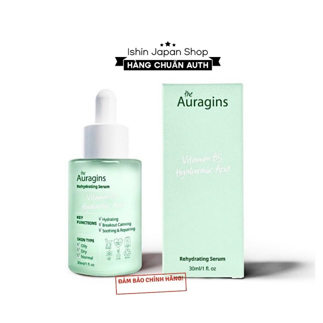 Tinh Chất Cấp Ẩm Phục Hồi The Auragins 8% Vitamin B5 & Hyaluronic Acid Serum 30ml
