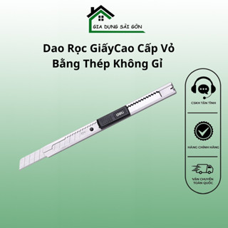 Dao Rọc Giấy, Cắt Dây Điện Deli Cao Cấp Vỏ Bằng Thép Không Gỉ - Lưỡi Dao SK5 Sắc Bén Bền