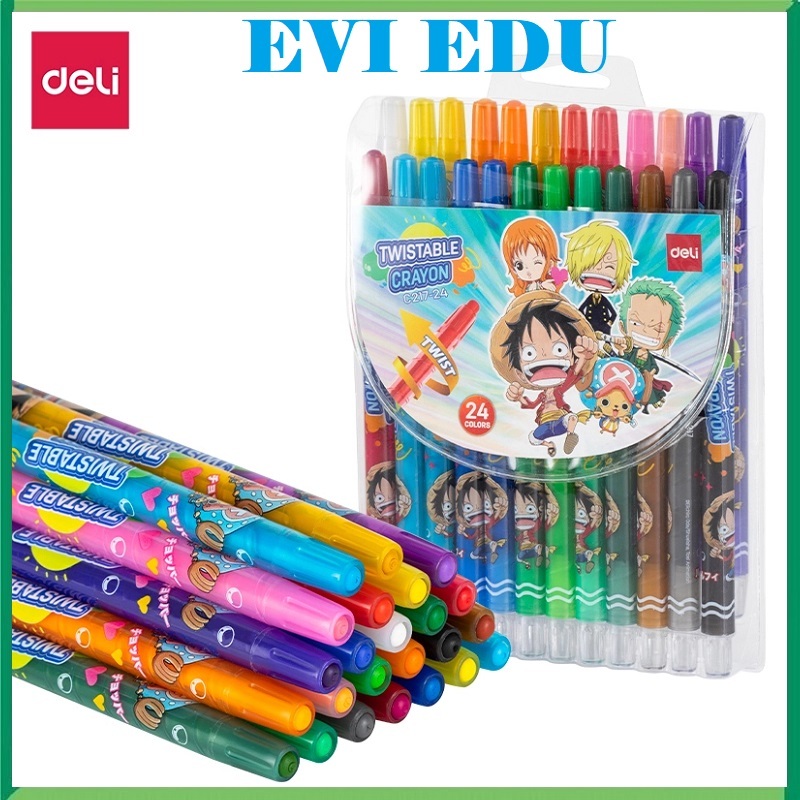 Bút sáp vặn One Piece Deli EC217 / C217 / Bút sáp màu Twistable Crayon