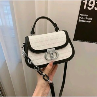 Túi Xách Nữ Túi Xách Tay Đeo Chéo Khóa T 2 màu Trắng - Đen