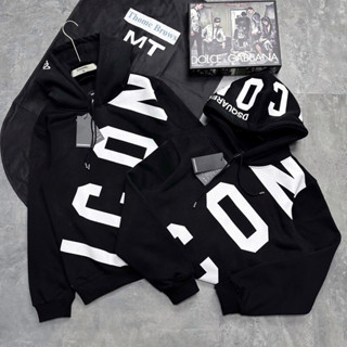 Áo hoodie nỉ, Áo ICON mũ nỉ cotton lót bông, Áo dài tay mũ 2 lớp dày dặn tay bồng siêu hot