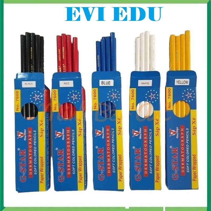 Hộp 12 cây sáp xé G-Star / Chì xé màu chuyên dụng cho kẻ vẽ và may mặc