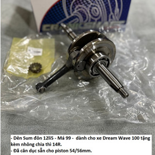 Dên đôn SUM Racing 12li5 dành cho xe Dream Wave 100. Tặng kèm nhông chia thì