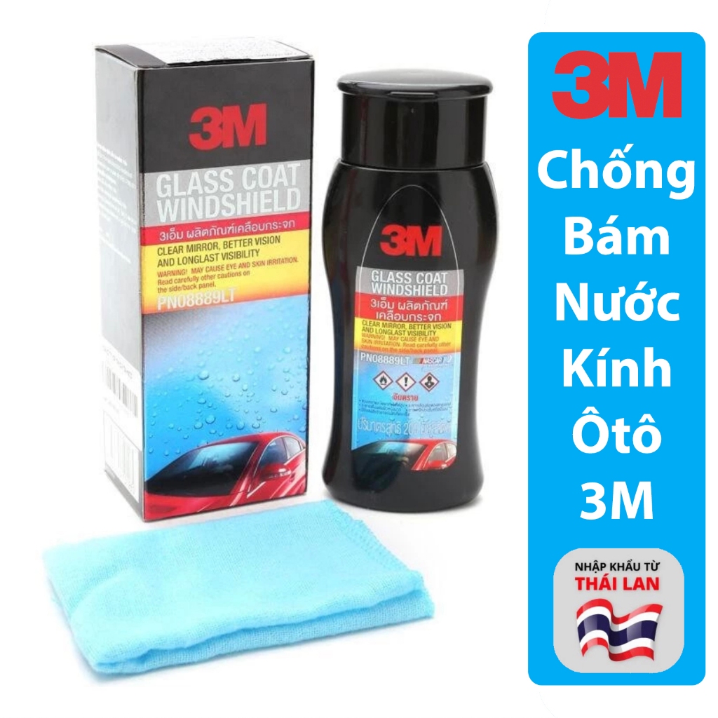 Chống bám nước trên kính xe 3M Glass Coat Windshield 08889 - Phủ Nano chống bám nước