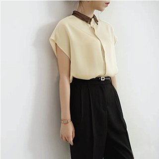 Áo Sơ Mi Nữ Lụa Satin Hisexy Cổ Bẻ Basic A01