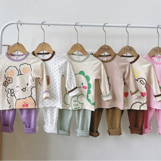 B28 - Đồ bộ cho bé, bộ thu đông bé trai bé gái, Bộ quần áo dài tay cho bé, bộ ngủ thun tăm cho bé trai bé gái  8- 20kg