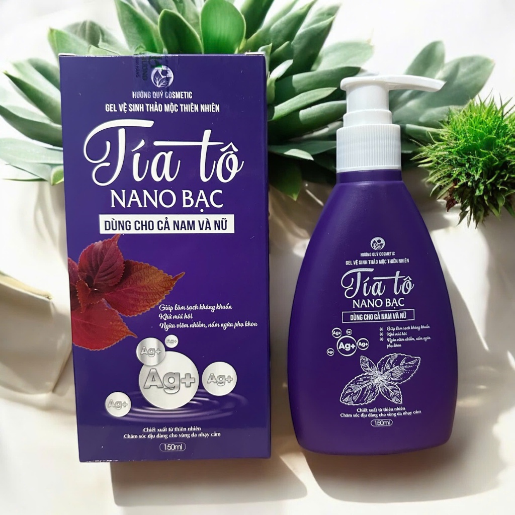 Dung dịch vệ sinh Tía tô nano bạc (DDVS) - khử khuẩn, ngăn ngừa nấm ngứa, viêm nhiễm, mùi hôi.