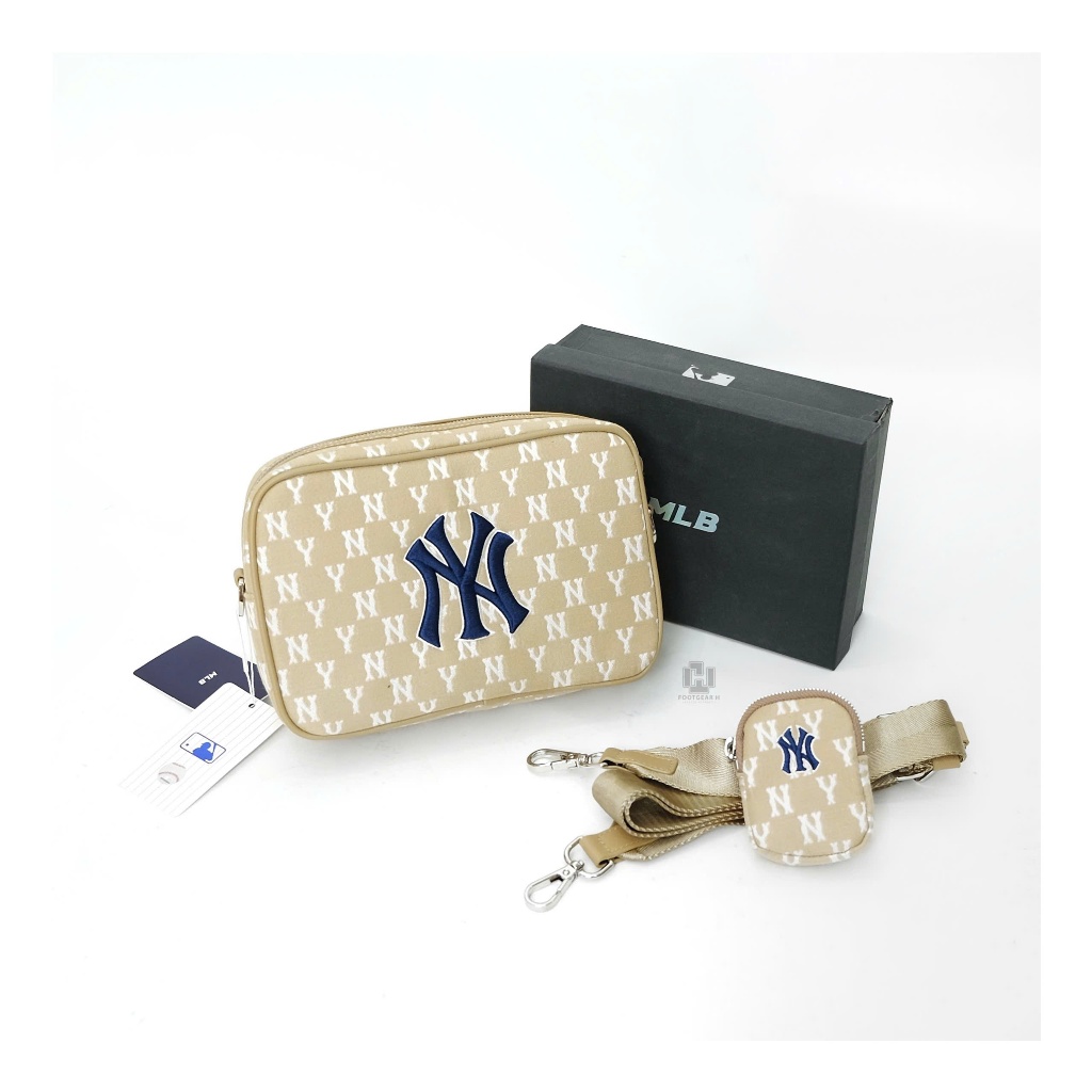 [ CHÍNH HÃNG ] TÚI MLB MONOGRAM CROCSS MÀU ĐEN / NÂU | SIZE 23CM