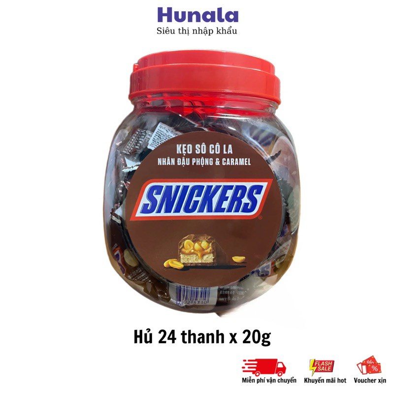SOCOLA SNICKERS USA combo 24 thanh x 20g (date mới)