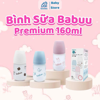 Bình sữa thuỷ tinh Babuu/Jubon tráng silicon dung tích 160ml và 240ml