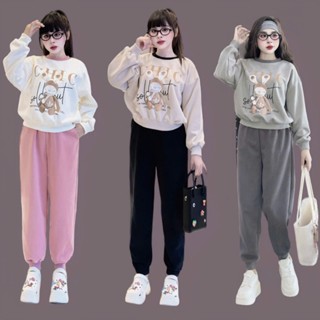 Set Bộ Quần Áo Form Vừa Freezie 40-58kg , Hoạ Tiết Hình Thỏ CHIC Cho Nữ, Chất Liệu Nỉ 2 Da, Top Women