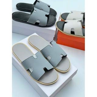 Mẫu mới - Dép nam quai ngang chữ H đen đế trắng khâu bo viền chắc chắn hàng đẹp