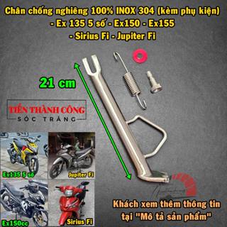 Phụ tùng: Chân chống nghiêng INOX 304 (kèm phụ kiện) xe Exciter 135 5 số- Exciter 150 - 155cc và Sirius Fi - Jupiter Fi